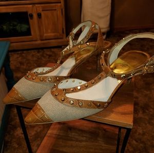 Michal Kors crocodile studded heels